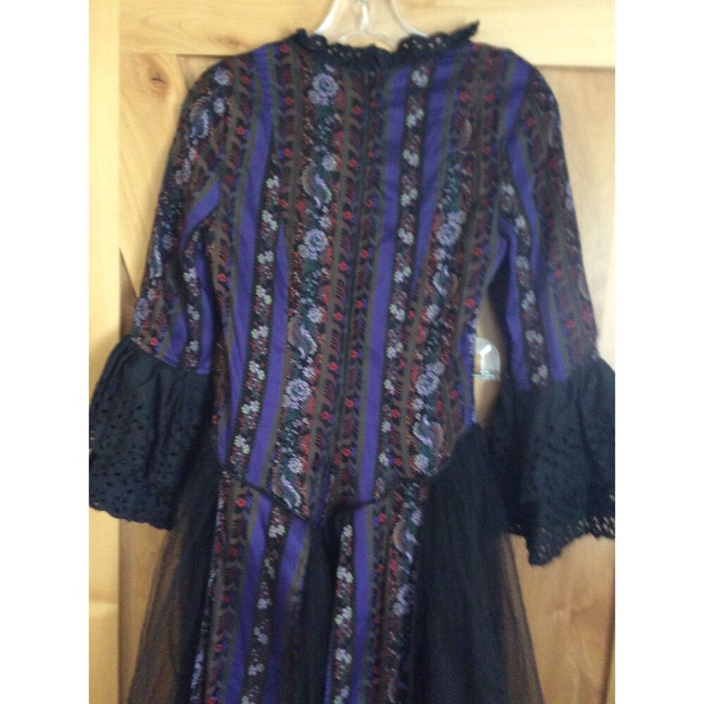 Vintage Lip Service FETISH Dangerous Liaisons Purple Goth Maxi Dress M RARE - Picture 6 of 11